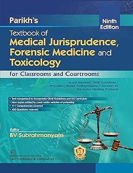 Parikh’s Textbook of Medical Jurisprudence, Forensic Medicine and Toxicology 9th Edition