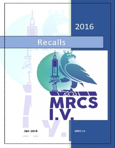 MRCS Recall All Jan Exams 2016 – 2021